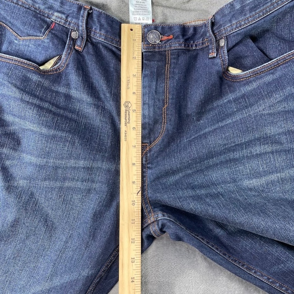 Robert Graham Classic Yates Jeans Mens 38x35 Blue Dark Wash Straight Denim Pants - Picture 9 of 10